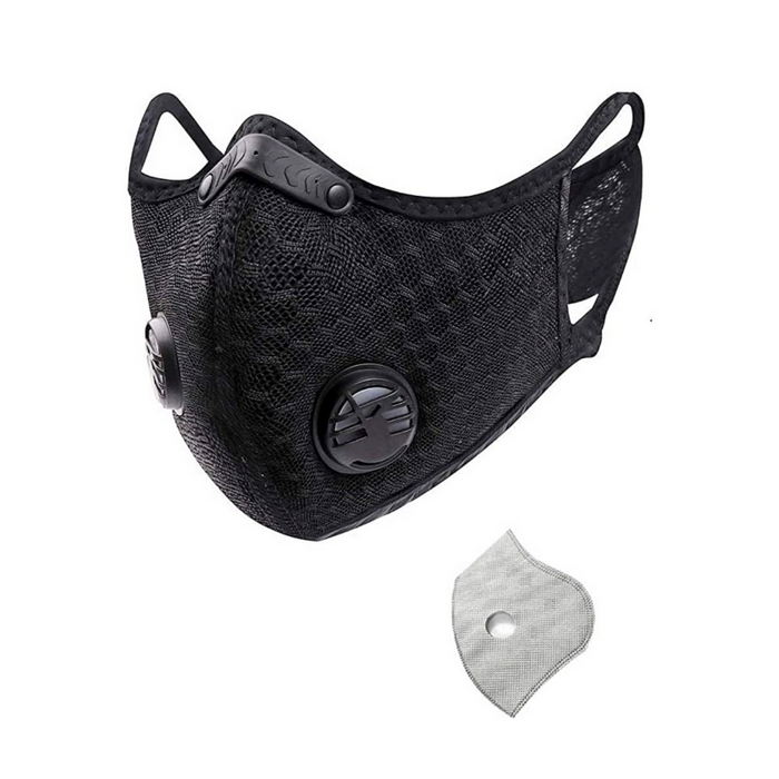 Face Mask for Cycling, Running  and Biking with 2 Valves and 1 Activated Carbon filter